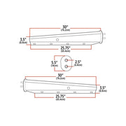 TU-9233 30″ Mud Flap Hangers – 2 1/2″ Bolt Spacing | Painted Steel MUD FLAP HANGERS Black