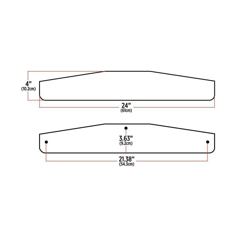 TU-9242 24″ Angled Bottom Mud Flap Weight – Welded | Chrome MUD FLAP WEIGHTS White Smoke