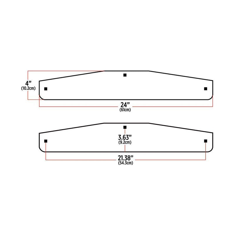 TU-9246 24″ Angled Bottom Mud Flap Weights – Bolted | Stainless Steel MUD FLAP WEIGHTS White Smoke