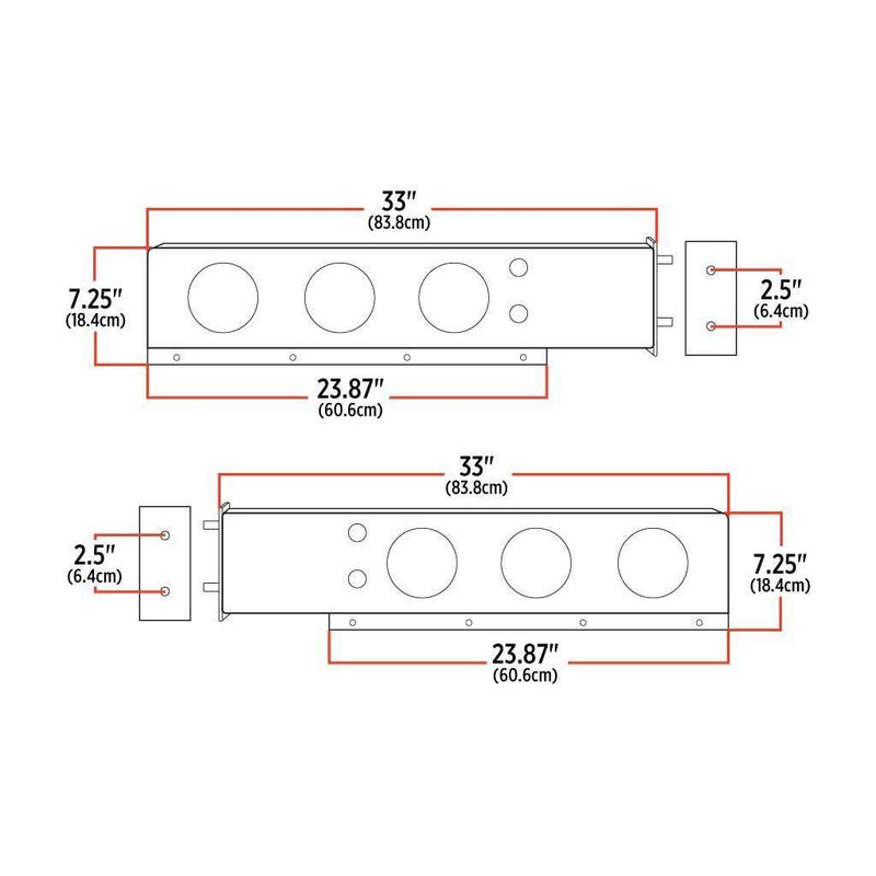 TU-9258 33″ Mud Flap Hangers – 2 1/2″ Bolt Spacing – 6 x 4″ Holes | Stainless Steel MUD FLAP HANGERS Dark Slate Gray