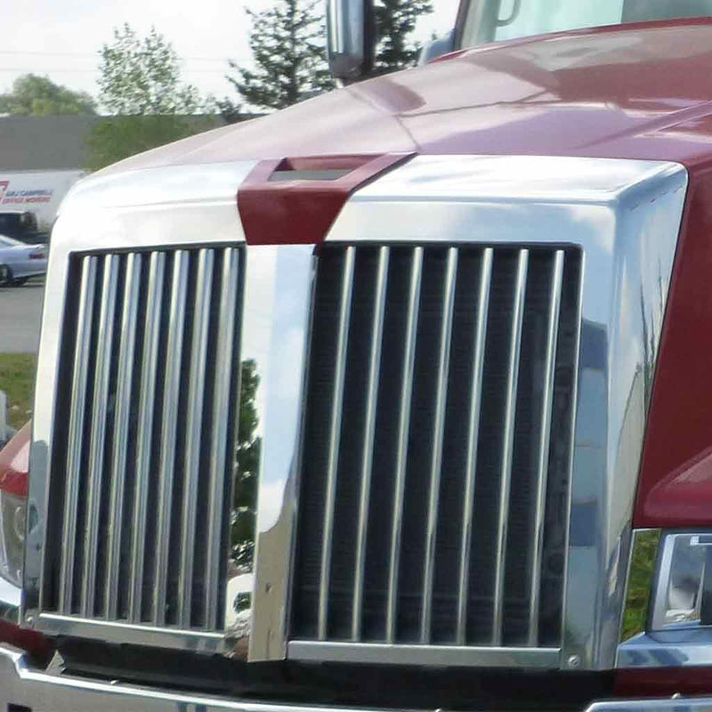 TW-1113 Western Star 5700 XE Center Post Grille Cover (2015+) Dark Slate Gray