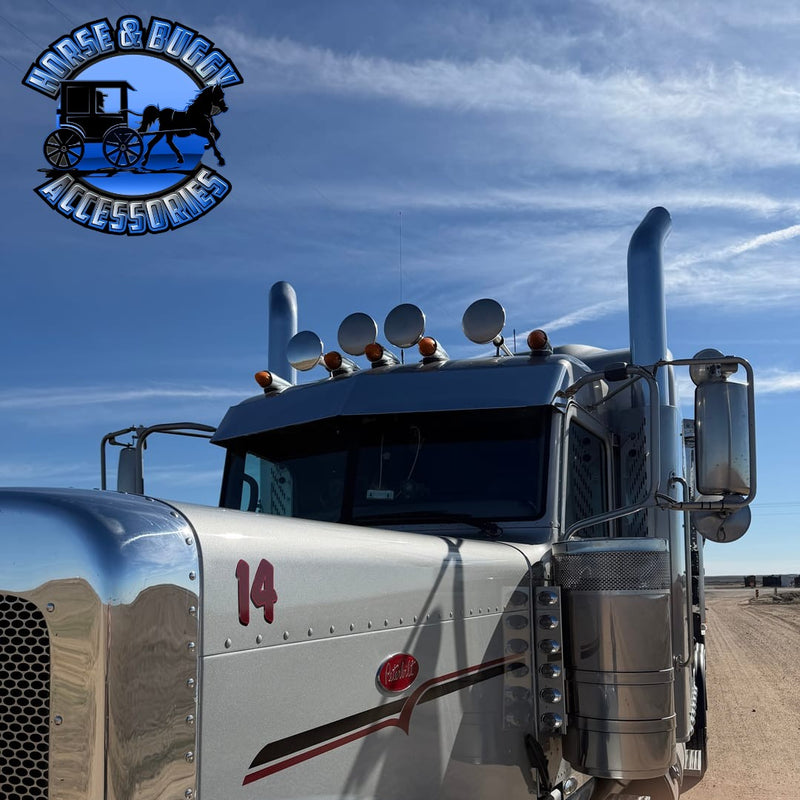 PETERBILT ULTRACAB W/CAB MNTD MIRS 11" BLIND MOUNT DROP VISOR '05+ #35023