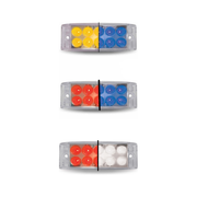 2"x 6" Rectangular Trux Dual Revolution LEDs (Choose Color) 2"X6" TRAILER Amber to Blue - 10 Diodes,Red to Blue - 10 Diodes,Red to White - 10 Diodes Gray