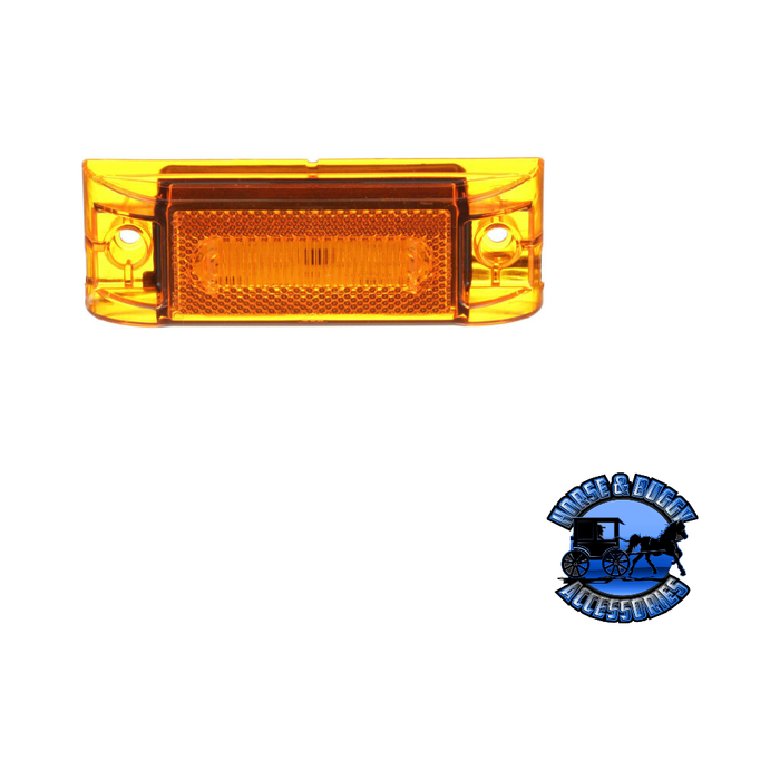 Dark Slate Gray M353A LED Marker/ Clearance, PC-Rated, Rectangular, w/ Auxiliary Function, 6.0″X2.0″, amber, bulk pack