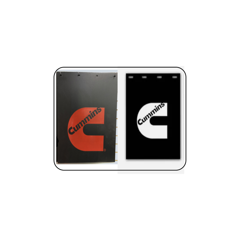 3/8'' RUBBER MUDFLAP CUMMINS LOGO (Choose Color) (24'' X 30'') Mud Flap WHITE CUMMINS LOGO (24" X 30"),RED CUMMINS LOGO (24'' X 30'') Black