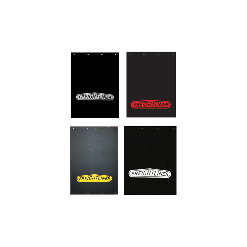 3/8'' FREIGHTLINER  BLACK RUBBER MUDFLAP  (24'' X 30'') CHOOSE COLOR Mud Flap RED LOGO (24" X 30"),YELLOW LOGO (24'' X 30''),SILVER LOGO (24'' X 30''),WHITE LOGO (24'' X 30'') Black