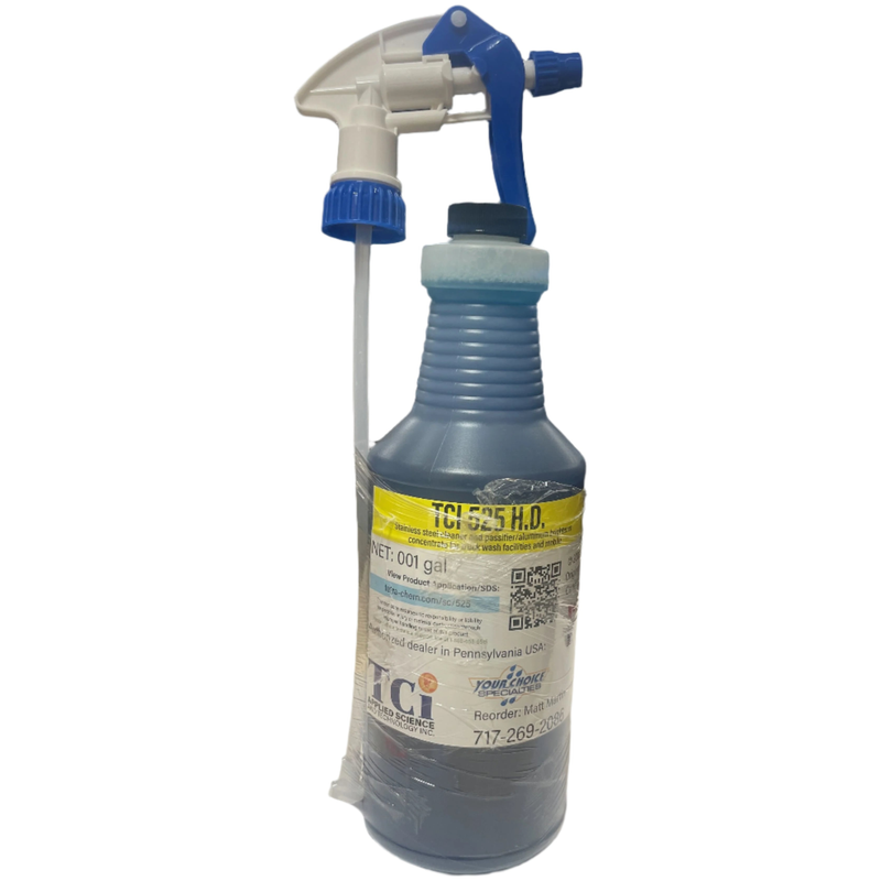 YC-TCI-525-HD 32 oz. Spray Bottle SS Cleaner and passifier/aluminum Brightener Concentrate for Truck Wash Facilities and Mobile Slate Gray