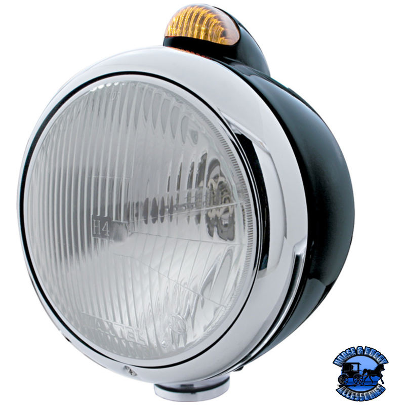 BLACK GUIDE 682-C HEADLIGHT H4 & DUAL MODE LED SIGNAL (Choose Color) HEADLIGHT Amber Gray
