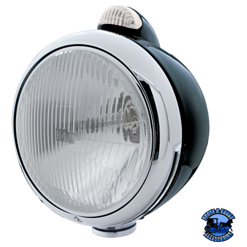 BLACK GUIDE 682-C HEADLIGHT H4 & DUAL MODE LED SIGNAL (Choose Color) HEADLIGHT Clear Gray