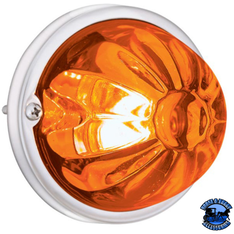 GLASS WATERMELON LIGHT KIT WITH 2 LED LIGHT (Choose LED Color) (Choose Lens Color) watermelon glass lens Amber / Dark Amber Chocolate