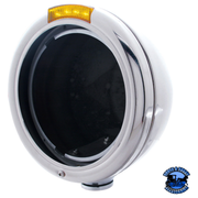 CLASSIC HEADLIGHT NO BULB WITH LED TURN SIGNAL (Choose Color) (Choose Lens Color) HOUSING Chrome / Amber Black