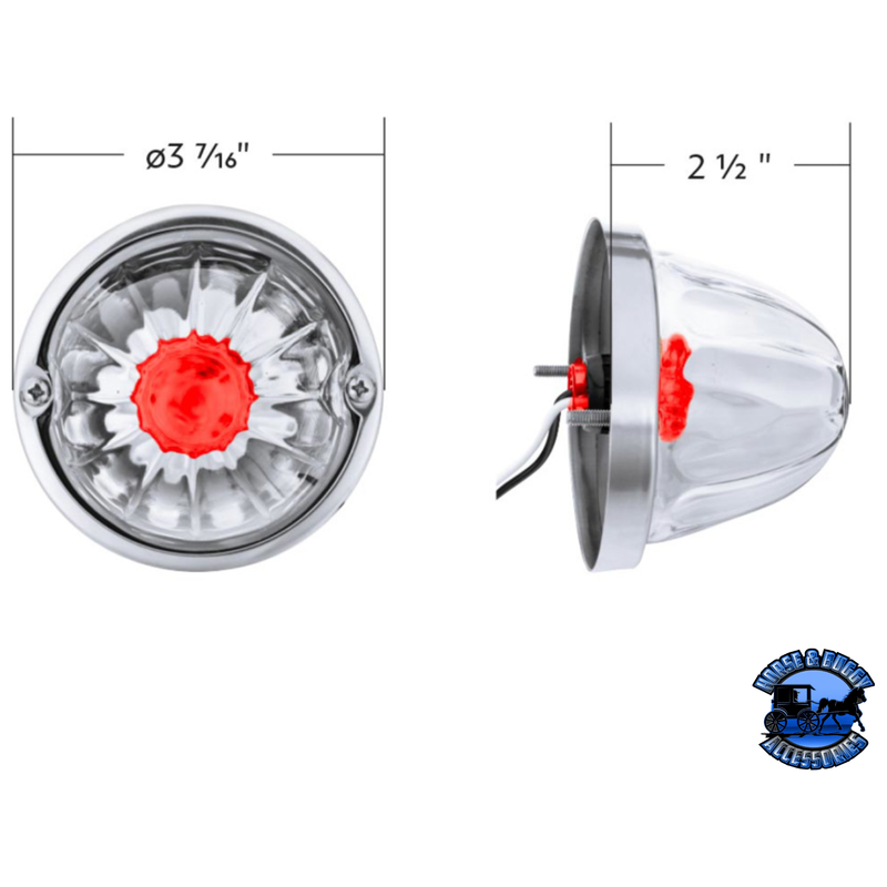 GLASS WATERMELON LIGHT KIT WITH LED LIGHT (Choose LED Color) (Choose Lens Color) watermelon glass lens Amber / Amber,Amber / Dark Amber,Amber / Clear,Red / Red,Red / Clear Light Gray