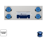 33-3/4" SS REAR CENTER PANEL WITH 4X 19 LED 4" DOUBLE FURY LIGHTS & VISORS (Choose Color) REAR CENTER PANEL Red & Blue,Red & Green,Red & Purple,Red & White,Red & Amber Gray