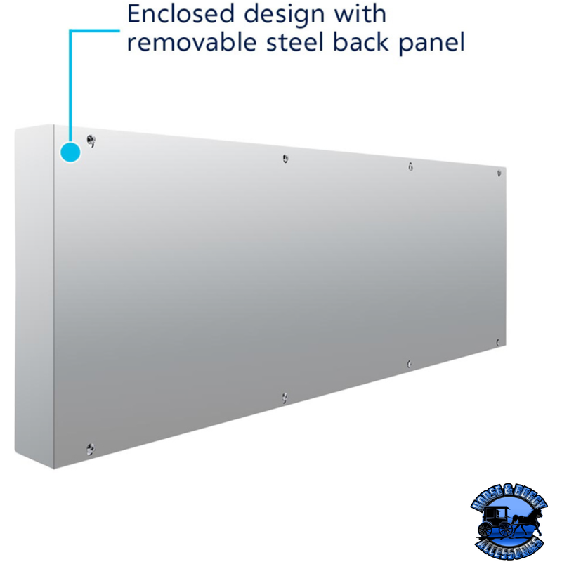 33-3/4" SS REAR CENTER PANEL WITH 4X 19 LED 4" DOUBLE FURY LIGHTS & VISORS (Choose Color) REAR CENTER PANEL Red & Blue,Red & Green,Red & Purple,Red & White,Red & Amber Gray