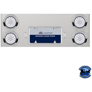 33-3/4" SS REAR CENTER PANEL WITH 4X 19 LED 4" DOUBLE FURY LIGHTS & VISORS (Choose Color) REAR CENTER PANEL Red & Blue,Red & Green,Red & Purple,Red & White,Red & Amber Gray