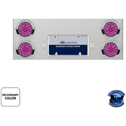 33-3/4" SS REAR CENTER PANEL WITH 4X 19 LED 4" DOUBLE FURY LIGHTS & VISORS (Choose Color) REAR CENTER PANEL Red & Blue,Red & Green,Red & Purple,Red & White,Red & Amber Gray