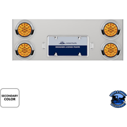 33-3/4" SS REAR CENTER PANEL WITH 4X 19 LED 4" DOUBLE FURY LIGHTS & VISORS (Choose Color) REAR CENTER PANEL Red & Blue,Red & Green,Red & Purple,Red & White,Red & Amber Gray