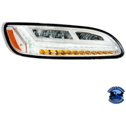 6 LED HEADLIGHT FOR PETERBILT 386 (2006-2016) & 387 (2000-2011) (Choose Color) (Choose Side) HEADLIGHT Chrome / Passenger's Side Black