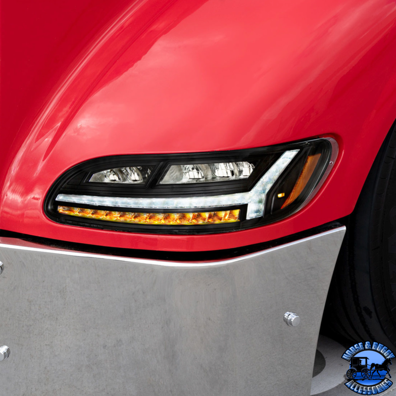 6 LED HEADLIGHT FOR PETERBILT 386 (2006-2016) & 387 (2000-2011) (Choose Color) (Choose Side) HEADLIGHT Chrome / Driver's Side,Chrome / Passenger's Side,Black / Driver's Side,Black / Passenger's Side Maroon