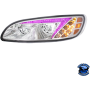 LED HEADLIGHT WITH COLOR CHANGING POSITION LIGHT BAR FOR PETERBILT 386 (2005-2015) & 387 (1999-2010) (Choose Color) (Choose Side) HEADLIGHT Chrome / Driver's Side,Chrome / Passenger's Side,Black / Driver's Side,Black / Passenger's Side Light Gray