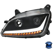 PROJECTION HEADLIGHT WITH LED POSITION LIGHT & SEQUENTIAL SIGNAL FOR 2012-2021 PETERBILT 579 (Choose Color) (Choose Choose Side) HEADLIGHT Black / Driver's Side Dark Slate Gray