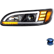 PROJECTION HEADLIGHT WITH LED SEQUENTIAL TURN & DRL FOR 2005-2015 PETERBILT 386 (Choose Color) (Choose Side) HEADLIGHT Black / Driver's Side Light Goldenrod