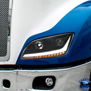 PROJECTION HEADLIGHT WITH LED POSITION LIGHT & SEQUENTIAL SIGNAL FOR 2012-2021 PETERBILT 579 (Choose Color) (Choose Choose Side) HEADLIGHT Chrome / Driver's Side,Chrome / Passenger's Side,Black / Driver's Side,Black / Passenger's Side Lavender