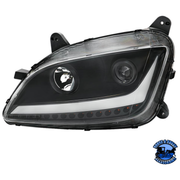 PROJECTION HEADLIGHT WITH LED POSITION LIGHT & SEQUENTIAL SIGNAL FOR 2012-2021 PETERBILT 579 (Choose Color) (Choose Choose Side) HEADLIGHT Chrome / Driver's Side,Chrome / Passenger's Side,Black / Driver's Side,Black / Passenger's Side Dark Slate Gray