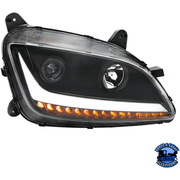 PROJECTION HEADLIGHT WITH LED POSITION LIGHT & SEQUENTIAL SIGNAL FOR 2012-2021 PETERBILT 579 (Choose Color) (Choose Choose Side) HEADLIGHT Black / Passenger's Side Dark Slate Gray