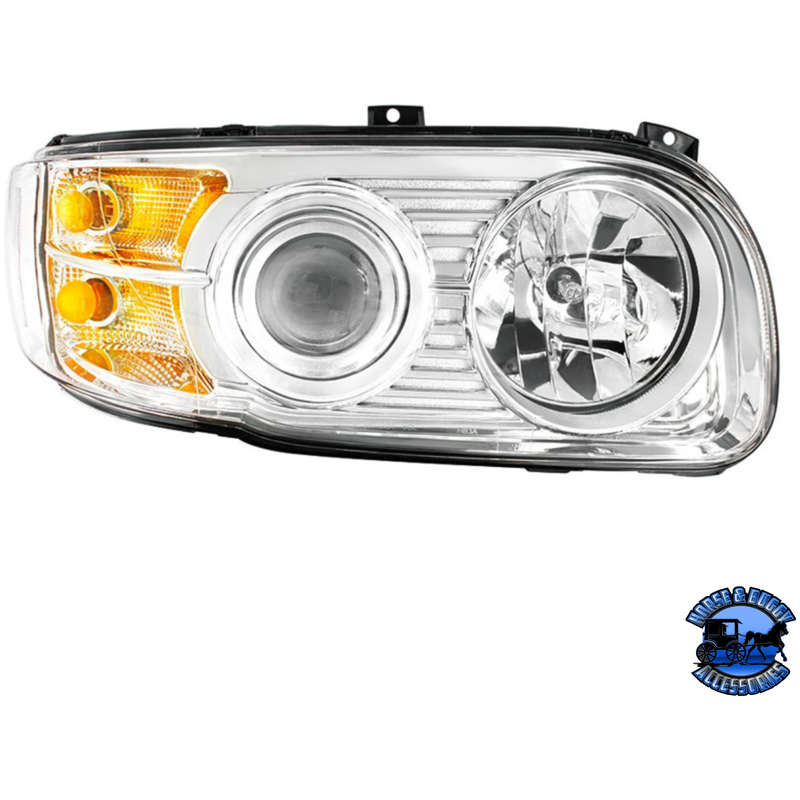 HEADLIGHT FOR 2008-2024 PETERBILT 389 (Choose Side) HEADLIGHT Passenger's Side Light Gray