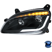 LED HEADLIGHT WITH SEQUENTIAL LED TURN SIGNAL FOR PETERBILT 579 (2012-2021) & 587 (2010-2016) (Choose Color) (Choose Side) HEADLIGHT Black / Driver's Side Gray