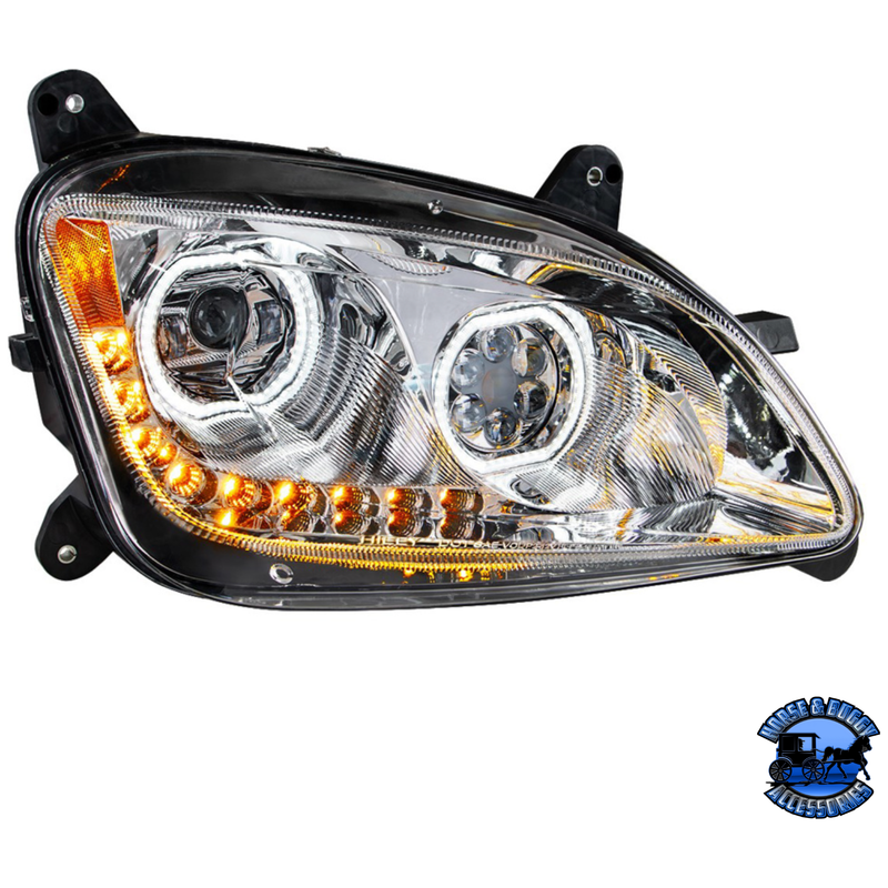 10 LED HEADLIGHT FOR PETERBILT 587 (2010-2016) & 579 (2012-2021) (Choose Color) (Choose Side) HEADLIGHT Chrome / Passenger's Side Dark Slate Gray