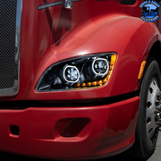 10 LED HEADLIGHT FOR PETERBILT 587 (2010-2016) & 579 (2012-2021) (Choose Color) (Choose Side) HEADLIGHT Chrome / Driver's Side,Chrome / Passenger's Side,Black / Driver's Side,Black / Passenger's Side Black