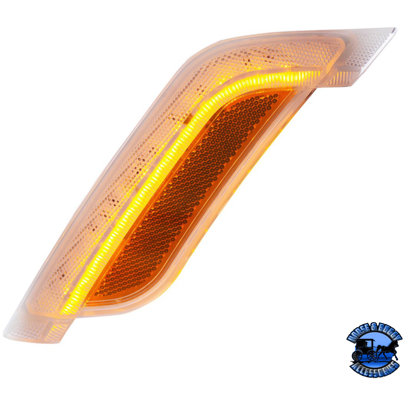 12 AMBER LED FENDER TURN SIGNAL LIGHT FOR PETERBILT 579 (2012-2021) & 587 (2012-2018) (Choose Color) (Choose Side) FENDER LIGHT Clear Lens / Driver's Side Tan