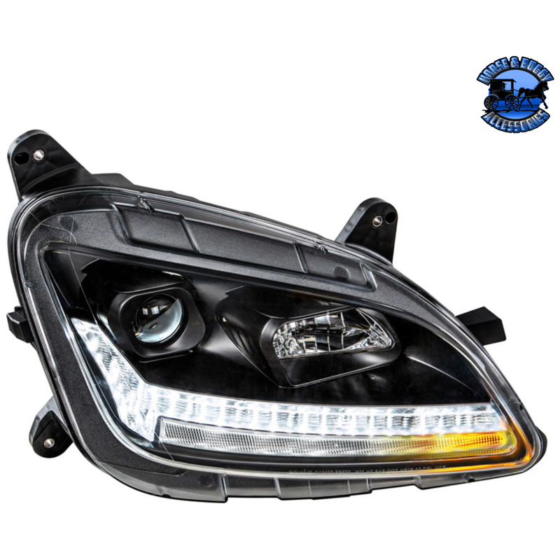 PROJECTION HEADLIGHT WITH LED SEQUENTIAL TURN AND DRL FOR 2012-2021 PETERBILT 579 (Choose Color) (Choose Side) HEADLIGHT Black / Passenger's Side Dark Slate Gray