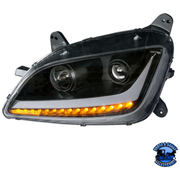 PROJECTION HEADLIGHT WITH LED POSITION LIGHT & SIGNAL FOR 2012-2021 PETERBILT 579 (Choose Color) (Choose Side) HEADLIGHT Black / Driver's Side Tan