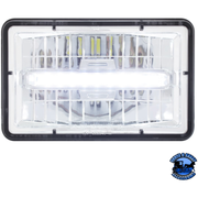 ULTRALIT - 4" X 6" RECTANGULAR LED HEADLIGHT WITH LED POSITION LIGHT (Choose Color) (Choose High or Low) LED Headlight White / High Light Gray