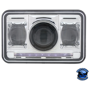 ULTRALIT - 11 HIGH POWER LED 4" X 6" PROJECTION HEADLIGHT (Choose High or Low) LED Headlight High Beam Dim Gray