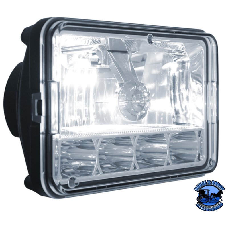 ULTRALIT - 5 LED 4" X 6" CRYSTAL HEADLIGHT - HIGH & LOW BEAM #31365 LED Headlight Gray