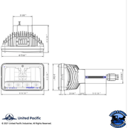 ULTRALIT - 5 LED 4" X 6" CRYSTAL HEADLIGHT - HIGH & LOW BEAM #31365 LED Headlight Light Gray