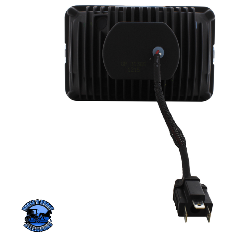 ULTRALIT - 5 LED 4" X 6" CRYSTAL HEADLIGHT - HIGH & LOW BEAM #31365 LED Headlight Black