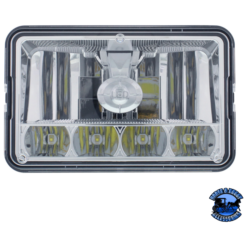 ULTRALIT - 5 LED 4" X 6" CRYSTAL HEADLIGHT - HIGH & LOW BEAM #31365 LED Headlight Light Slate Gray