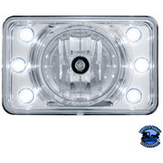 ULTRALIT - 4" X 6" CRYSTAL PROJECTION HEADLIGHT WITH 6 WHITE LED POSITION LIGHT (Choose High or Low) HEADLIGHT High Gray