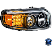 LED HEADLIGHT WITH LED TURN & POSITION LIGHT BAR FOR PETERBILT 388 (2008-2015) & 389 (2008-2023) (Choose Color) (Choose Side) HEADLIGHT Black / Passenger's Side Sandy Brown
