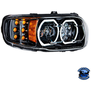 HIGH POWER 10 LED HEADLIGHT WITH 6 LED TURN & 100 LED HALO FOR 2008-2023 PETERBILT 389 (Choose Color) (Choose Side) HEADLIGHT Black / Passenger's Side Tan