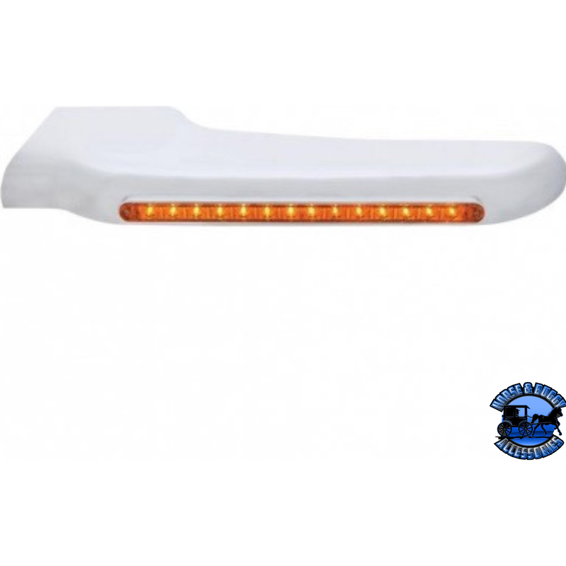SEQUENTIAL 14 AMBER LED FRONT FENDER COVER FOR PETERBILT 388 (2008-2015) & 389 (2008-2023) (Choose Lens Color) (Choose Side) Fender Amber / Driver's Side Light Gray
