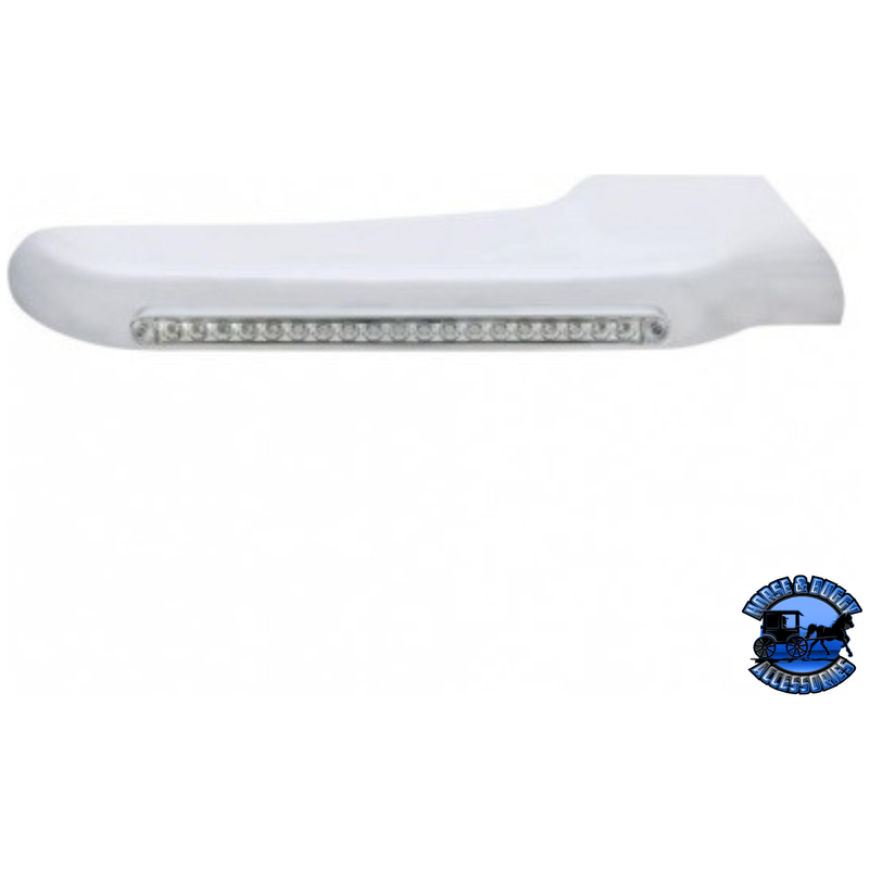 19 AMBER LED FRONT FENDER COVER FOR PETERBILT 388 (2008-2015) & 389 (2008-2023) (Choose Lens Color) (Choose Side) FENDER Clear / Passenger's Side Light Gray