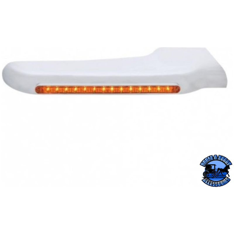14 AMBER LED FRONT FENDER COVER FOR PETERBILT 388 (2008-2015) & 389 (2008-2023) (Choose Lens Color) (Choose Color) FENDER Amber / Passenger's Side Light Gray