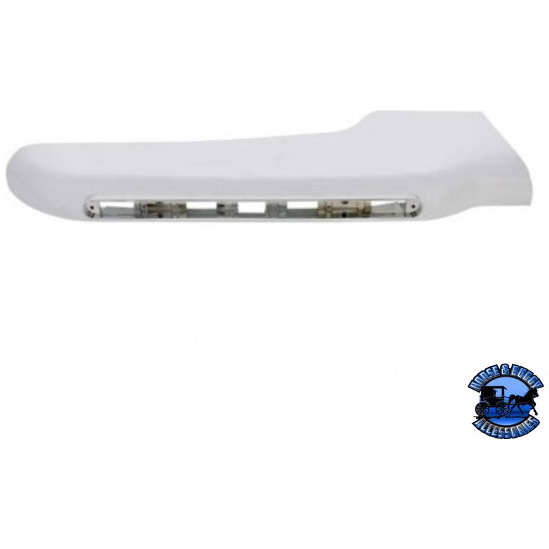 FRONT FENDER COVER WITH LED CUTOUT FOR PETERBILT 388 (2008-2015) & 389 (2008-2023) (Choose Side) FENDER Passenger's Side Light Gray