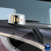 HOOD MIRROR ASSEMBLY W/LED LIGHTS ON MIRROR COVER & GLASS FOR 2018-2024 VOLVO VNL (Choose Side) Hood Mirror Driver's Side,Passenger's Side Dim Gray